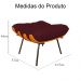 Puff Decorativo Costela Suede Bordô - DS Estofados