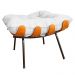 Puff Decorativo Costela Suede Branco - DS Estofados