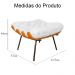 Puff Decorativo Costela Suede Branco - DS Estofados
