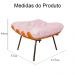 Puff Decorativo Costela Suede Rosa Bebê