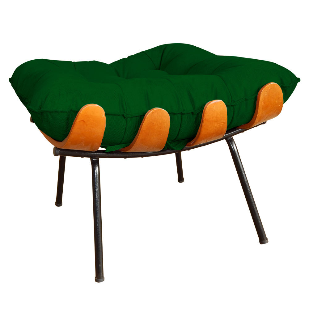 Puff Decorativo Costela Suede Verde - DS Estofados
