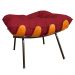 Puff Decorativo Costela Suede Vermelho - DS Estofados