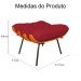 Puff Decorativo Costela Suede Vermelho - DS Estofados