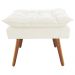 Puff Decorativo Opalla Pés Palito Suede Branco - DS Estofados