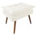 Puff Decorativo Opalla Pés Palito Suede Branco - DS Estofados