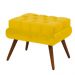 Puff Decorativo Pés Palito Dora Suede Amarelo - DS Estofados