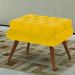 Puff Decorativo Pés Palito Dora Suede Amarelo - DS Estofados