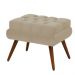 Puff Decorativo Pés Palito Dora Suede Bege - DS Estofados
