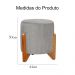 Puff Jade Decorativa Pés em Madeira Linho Bege