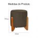 Puff Jade Decorativa Pés em Madeira Linho Marrom