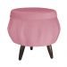 Puff Pétala Pés Palito Tabaco Suede Rosa