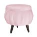 Puff Pétala Pés Palito Tabaco Suede Rosa Bebê