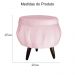Puff Pétala Pés Palito Tabaco Suede Rosa Bebê