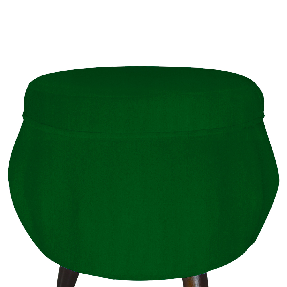 Puff Pétala Pés Palito Tabaco Suede Verde