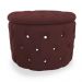 Puff Redondo Clássico Capitonê Suede Bordô - DS Estofados