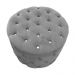Puff Redondo Clássico Capitonê Suede Cinza - DS Estofados