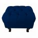 Puff Retrô Fixo Luis Xv Capitonê Suede Azul Marinho - DS Estofados