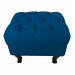 Puff Retrô Fixo Luis Xv Capitonê Suede Azul Royal