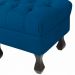 Puff Retrô Fixo Luis Xv Capitonê Suede Azul Royal