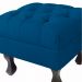 Puff Retrô Fixo Luis Xv Capitonê Suede Azul Royal