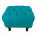 Puff Retrô Fixo Luis Xv Capitonê Suede Azul Turquesa - DS Estofados