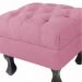 Puff Retrô Fixo Luis Xv Capitonê Suede Rosa
