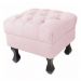 Puff Retrô Fixo Luis Xv Capitonê Suede Rosa Bebê