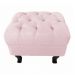 Puff Retrô Fixo Luis Xv Capitonê Suede Rosa Bebê