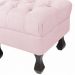 Puff Retrô Fixo Luis Xv Capitonê Suede Rosa Bebê
