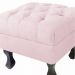 Puff Retrô Fixo Luis Xv Capitonê Suede Rosa Bebê
