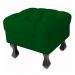 Puff Retrô Fixo Luis Xv Capitonê Suede Verde