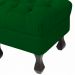 Puff Retrô Fixo Luis Xv Capitonê Suede Verde