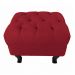 Puff Retrô Fixo Luis Xv Capitonê Suede Vermelho - DS Estofados
