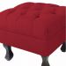 Puff Retrô Fixo Luis Xv Capitonê Suede Vermelho - DS Estofados