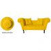 Recamier Divã Namoradeira Dubai Capitonê Suede Amarelo