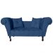 Recamier Divã Namoradeira Dubai Capitonê Suede Azul Marinho