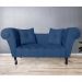 Recamier Divã Namoradeira Dubai Capitonê Suede Azul Marinho