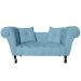 Recamier Divã Namoradeira Dubai Capitonê Suede Azul Turquesa