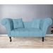 Recamier Divã Namoradeira Dubai Capitonê Suede Azul Turquesa