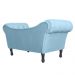Recamier Divã Namoradeira Dubai Capitonê Suede Azul Turquesa