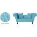 Recamier Divã Namoradeira Dubai Capitonê Suede Azul Turquesa