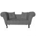 Recamier Divã Namoradeira Dubai Capitonê Suede Cinza
