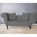 Recamier Divã Namoradeira Dubai Capitonê Suede Cinza