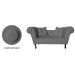 Recamier Divã Namoradeira Dubai Capitonê Suede Cinza