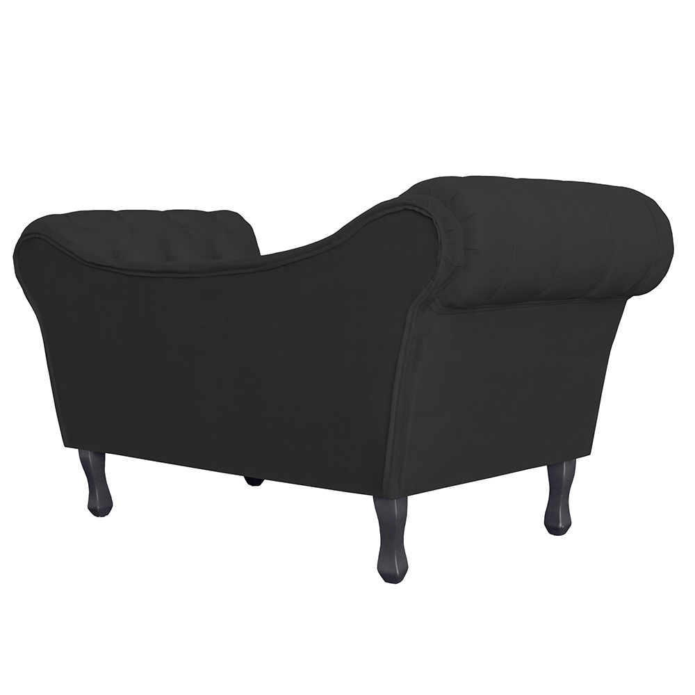 Recamier Divã Namoradeira Dubai Capitonê Suede Preto