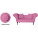 Recamier Divã Namoradeira Dubai Capitonê Suede Rosa