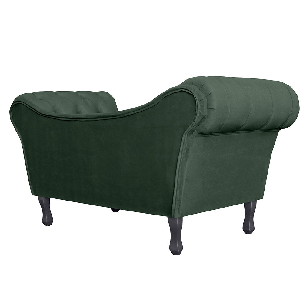 Recamier Divã Namoradeira Dubai Capitonê Suede Verde