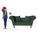 Recamier Divã Namoradeira Dubai Capitonê Suede Verde