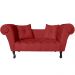 Recamier Divã Namoradeira Dubai Capitonê Suede Vermelho