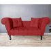 Recamier Divã Namoradeira Dubai Capitonê Suede Vermelho